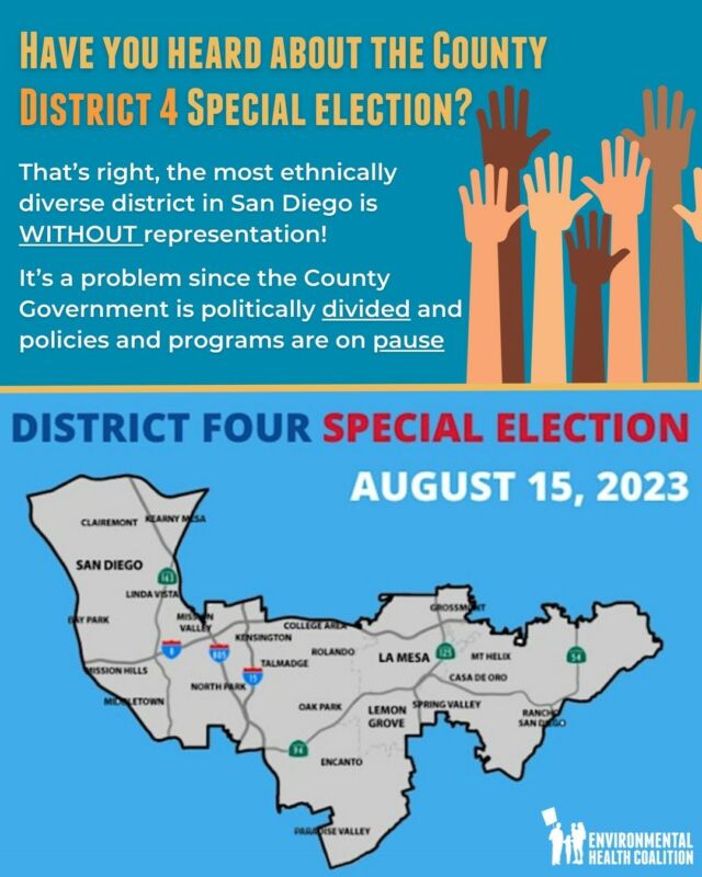✅ Secure your spot for the County District 4 Candidate forum happening this Friday evening! 
🙌 Learn more about the candidates and see what they have to say on key topics like mobility and transportation, air pollution, renewable energy, land use, and more!
RSVP here: bit.ly/d4candidateforum
-------------------------------------------
✅ ¡Asegure su lugar para el foro de candidatos del Distrito 4 del condado que tendrá lugar este viernes por la noche!
🙌 ¡Obtenga más información sobre los candidatos y vea lo que tienen que decir sobre temas clave como movilidad y transporte, contaminación del aire, energía renovable, uso de la tierra y más!
RSVP aquí: bit.ly/d4candidateforum
@sandiego350
@midcitycan
@sdclimateaction
@businessforgood_sd
@hc_indivisible
@sunrisesandiego
@takeactionsd
@sdbecoalition
@envirodems
@hcs.foundation
#EHC #EnvironmentalHealth #ClimateJustice #EnvironmentalJustice #SanDiegoEvents #SpecialElections #DistrictFour #SanDiegoCounty #KumeyaayLand #CandidateForum #SanDiegoRegion #CommunityAction #EJ